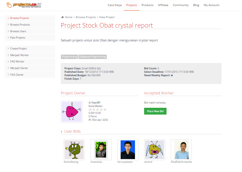 &#91;LOWONGAN FREELANCE&#93; Project stock obat crystal report