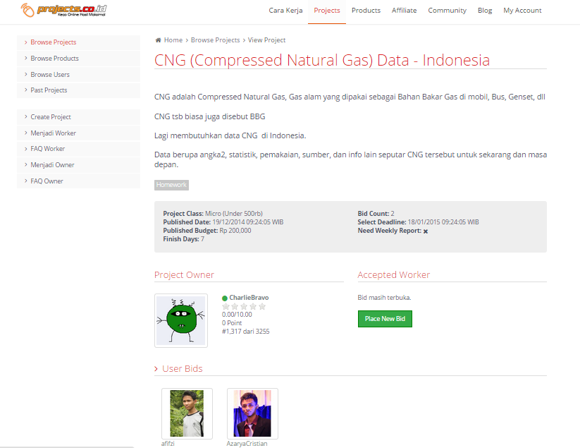 &#91;LOWONGAN FREELANCE&#93; Mengerjakan CNG (Compressed Natural Gas) Data - Indonesia
