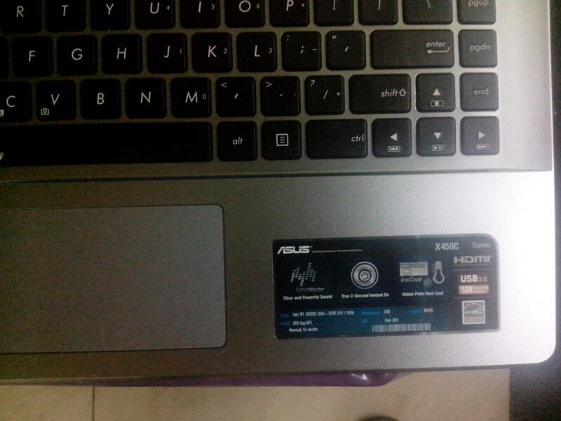 ASUS X450CA Slim Mulus masih garansi