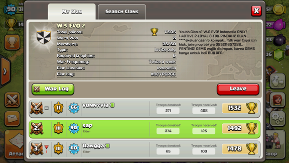 Open Recruitment Clan - W.S evo 2