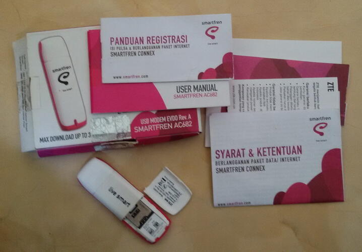 Modem USB Smartfren ZTE AC682 Fullset Normal