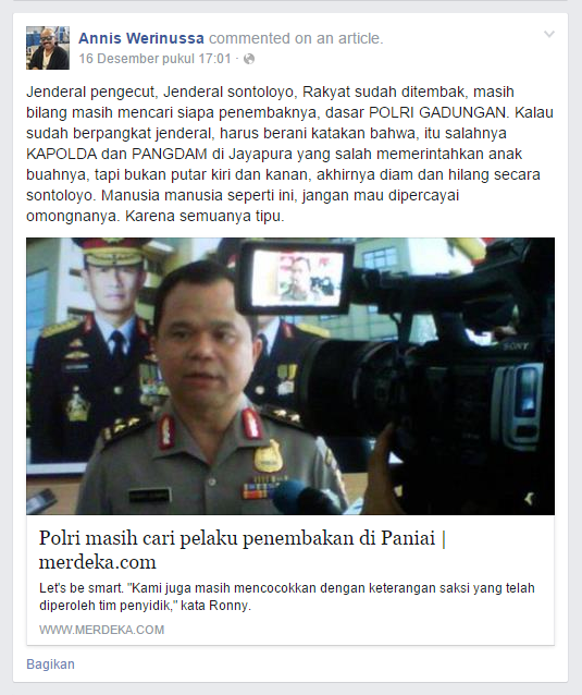 Awas, Jangan percaya status akun fb pemecah bangsa ini