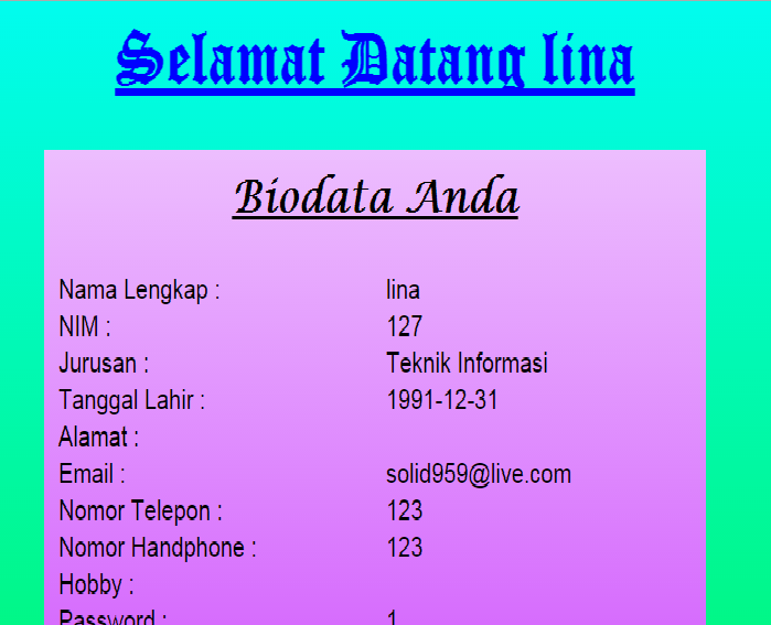 ask : menampilkan data mysql di php