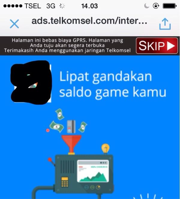 iklan sisipan (intrusive advertising) TELKOMSEL