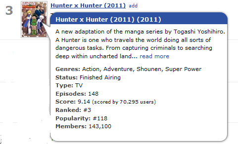 Daftar &quot;TOP ANIME&quot; versi My anime list 