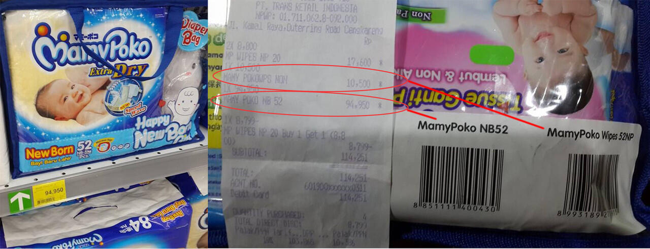 Teliti belanja barang di carefour.