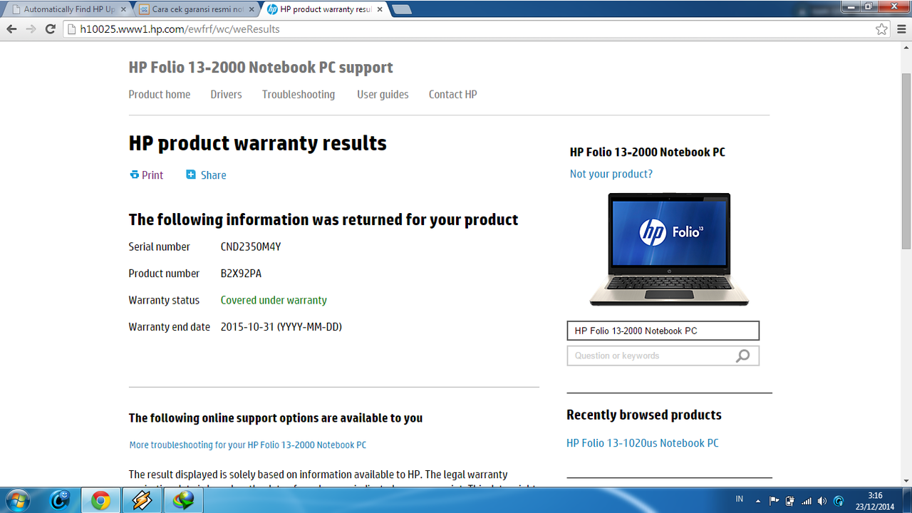 HP FOLIO 13 ULTRABOOK core i5 ssd 128 murmer