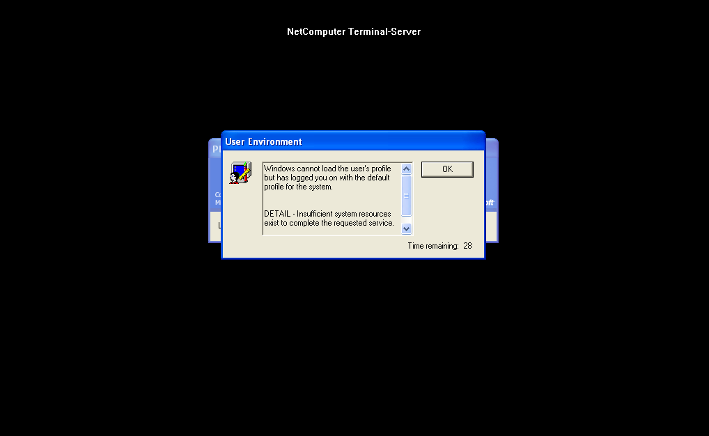 Insufficient system resources