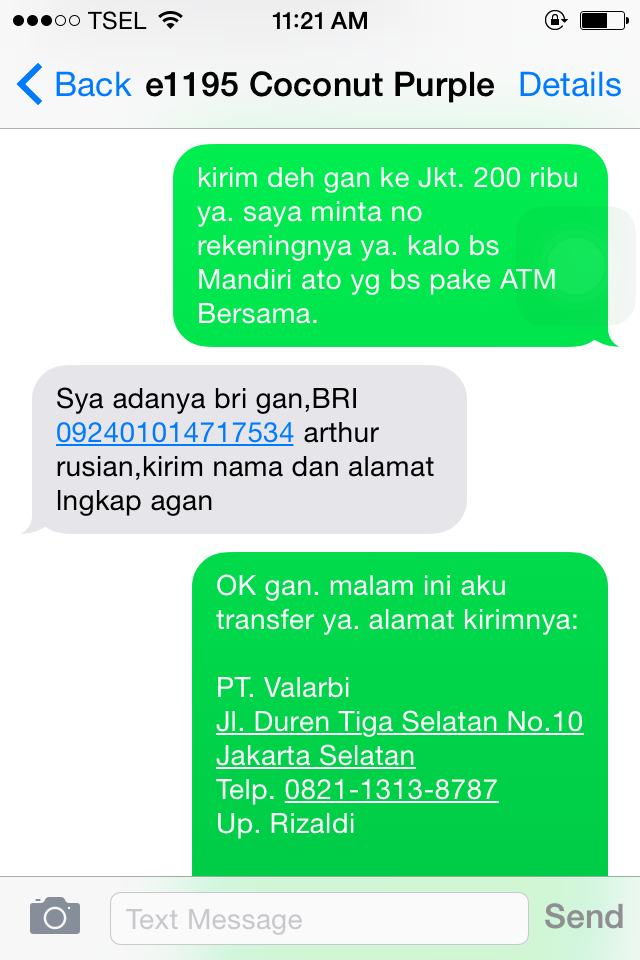 Surat Terbuka, penipuan a/n Arthur Rusian, HP Samsung e1195