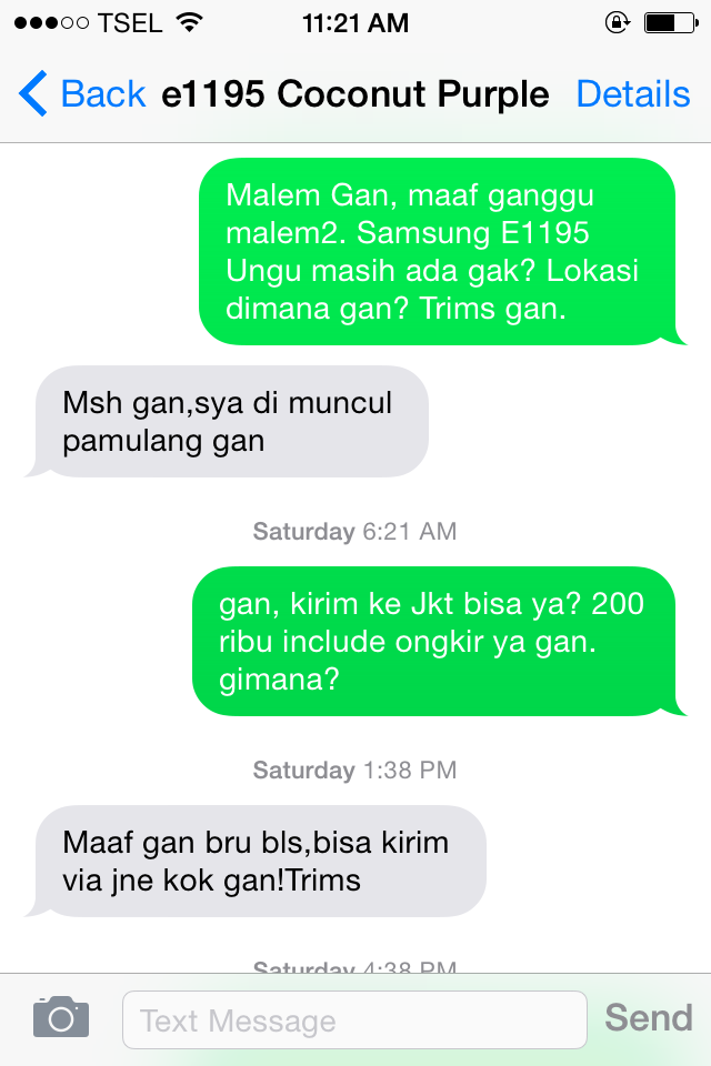 Surat Terbuka, penipuan a/n Arthur Rusian, HP Samsung e1195