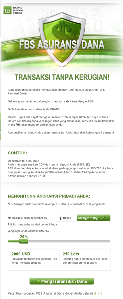 &#91;FBS FOREX BROKER&#93; ----- ASURANSI DANA TRADING ----- AMAN DARI RESIKO KERUGIAN ------