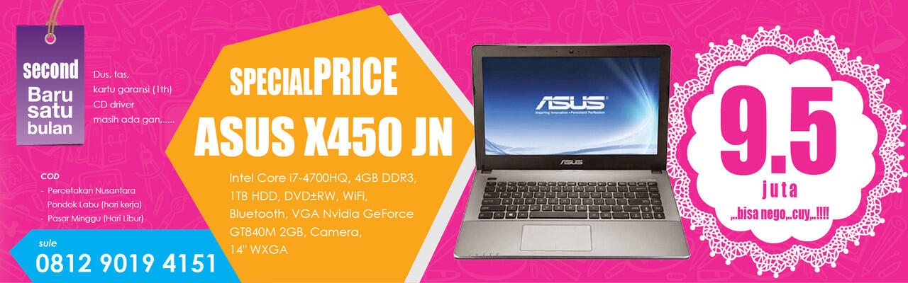 JUAL ASUS X450 JN