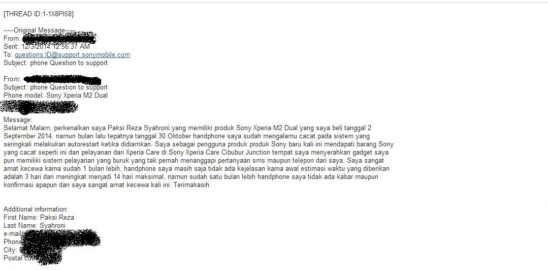 Pelayanan Sony Xperia &quot;Care&quot;