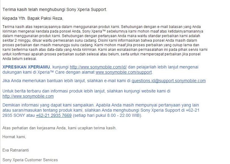 Pelayanan Sony Xperia &quot;Care&quot;