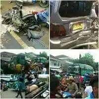 &#91;bukan pesawat&#93;Dibajak Orang Stres, Bus Tabrak Beberapa Orang, 5 Tewas