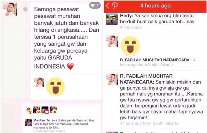 komen tidak pantas atas kejadian Air asia