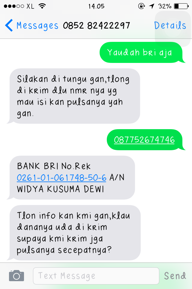 Tolong Gan Ane Ketipu Sama ID Reskiadicell atas Penipuan PULSA 500 Ribu Rupiah