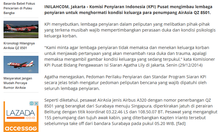 KPI: Media Jangan Paksa Keluarga AirAsia Wawancara