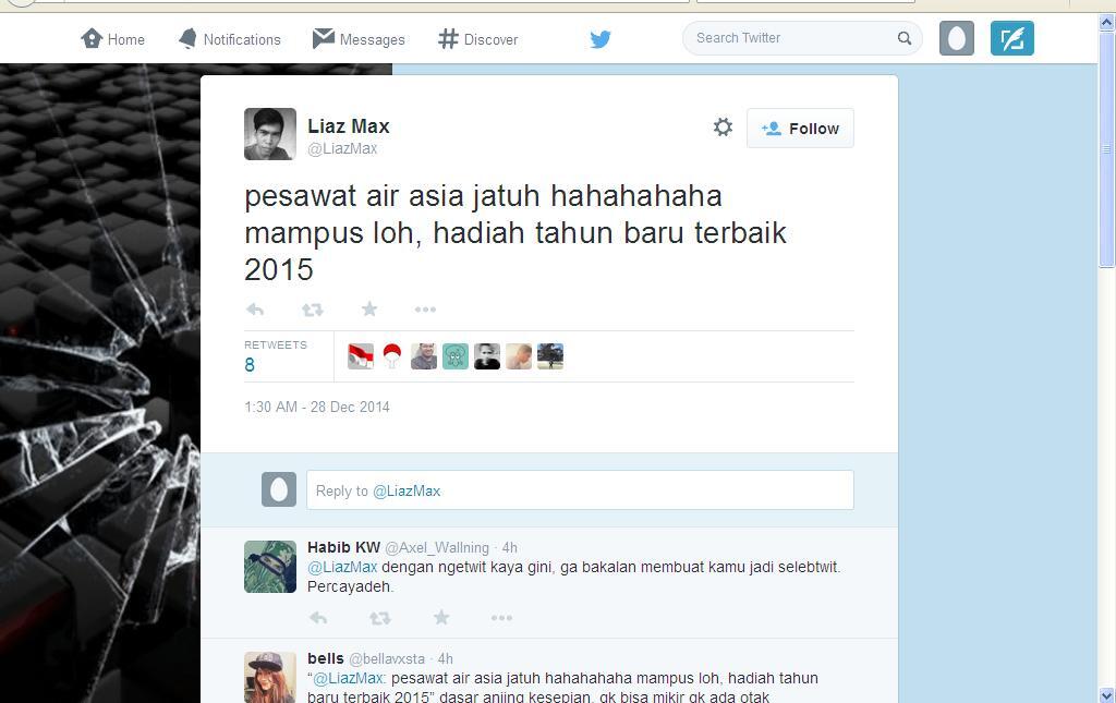 Postingan akun sosmed ini memperkeruh suasana hilangnya QZ8501