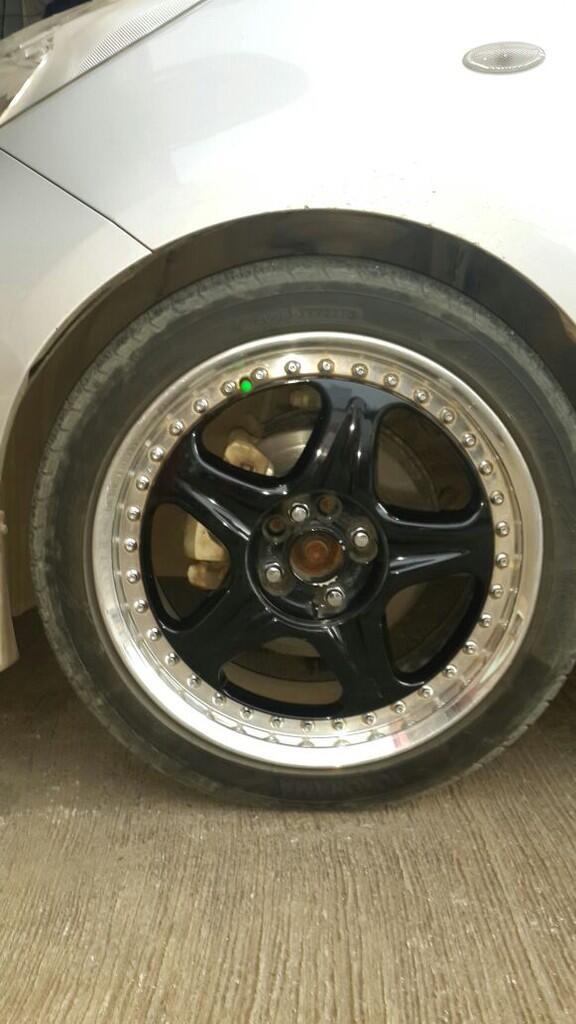 Di Jual Velg Works 17" 3pcs Double PCD 4x100 5 x 100 + Ban Kondisi 80 %
