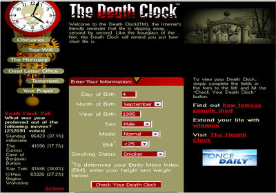 Cara menghitung sisa umur kita (The Death Clock)