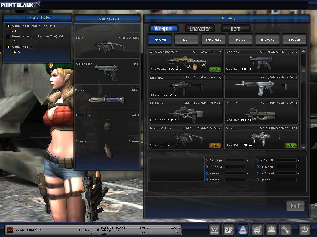 JUAL CHAR POINT BLANK PANGKAT BINTANG DUA NEGO
