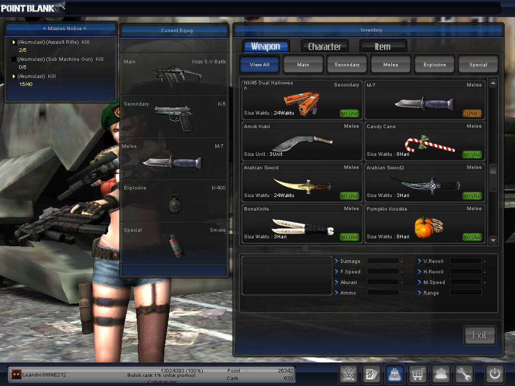 JUAL CHAR POINT BLANK PANGKAT BINTANG DUA NEGO