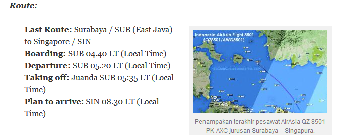 Part I : Dibalik Misteri Jatuhnya Pesawat AirAsia QZ 8501 Rute SUB - SIN