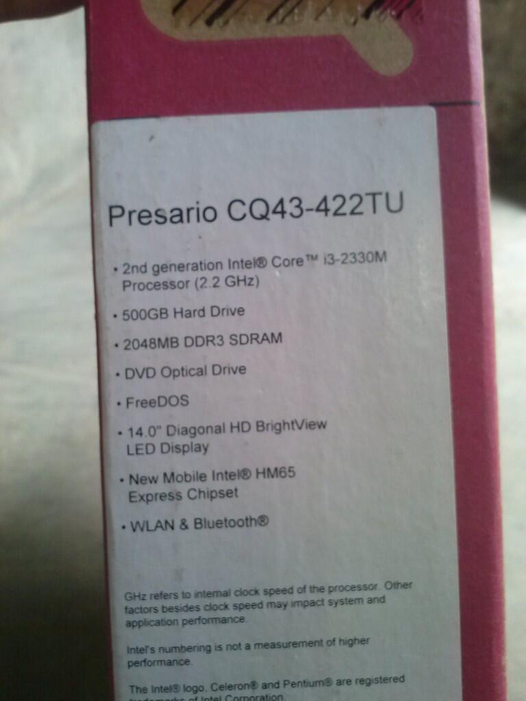 Jual Laptop HP Compaq Presario CQ43