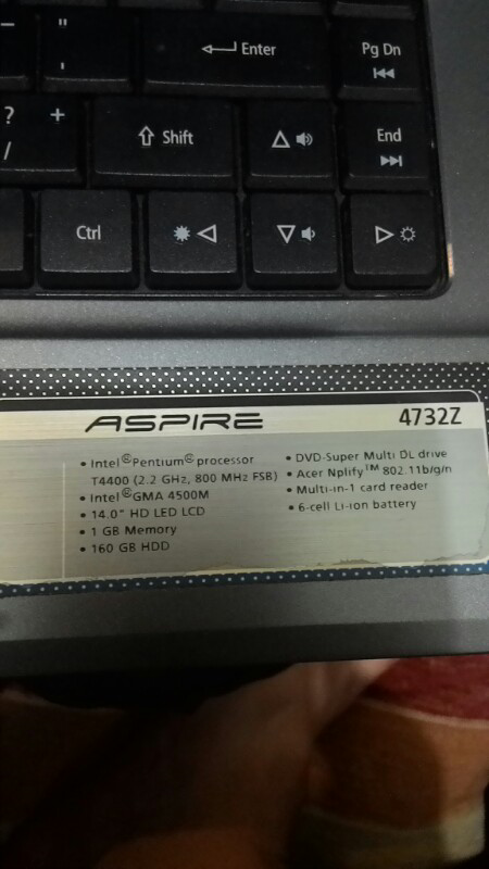 Laptop Acer 4732z Fullset murah mulus normal