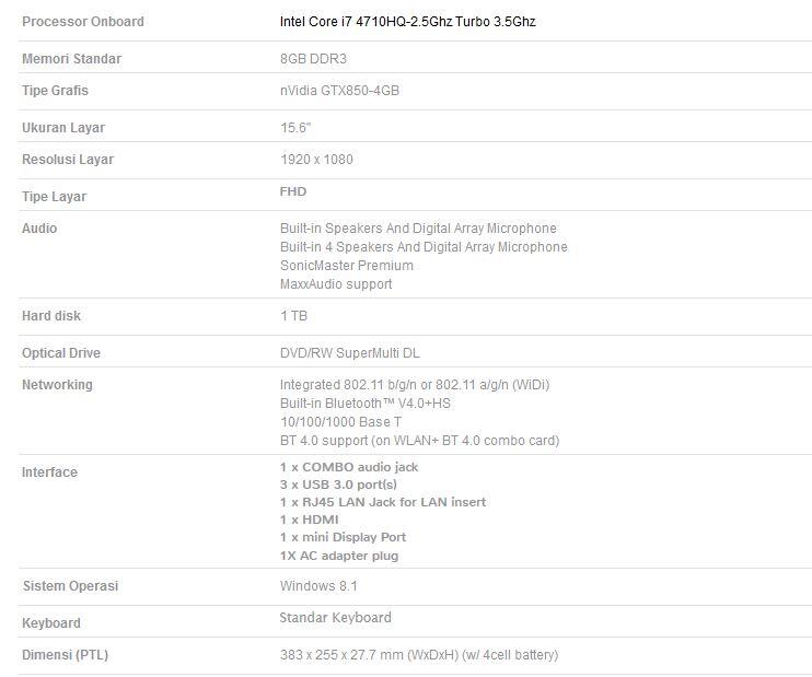 ASUS ROG G550JK-CN534H, Black ( KnK Detos )
