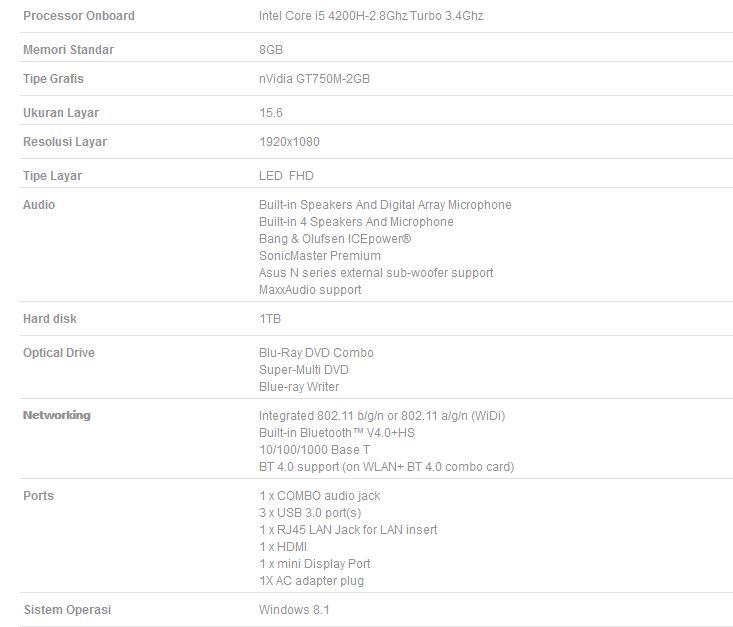 ASUS N550JK-4200U, Black ( KnK Detos )