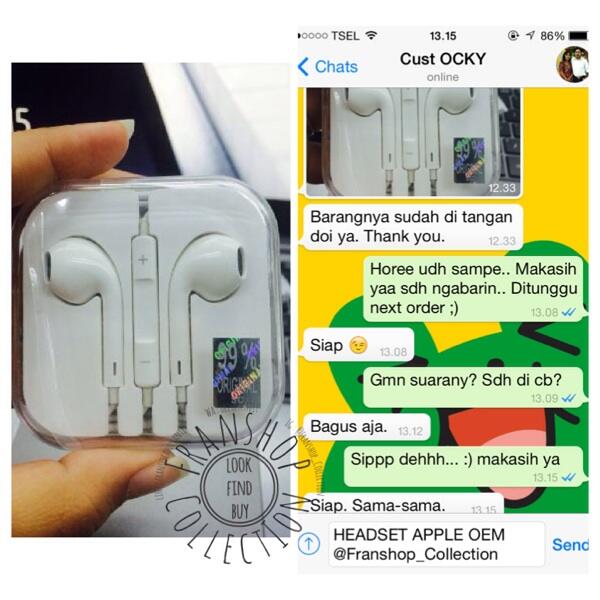 Jual Jual Earphone / earpod apple untukl iphone 5 ORIGINAL 