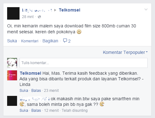 Troll terhadap Telkoms*l di Facebook. Ngakak Inside, coeg!!!