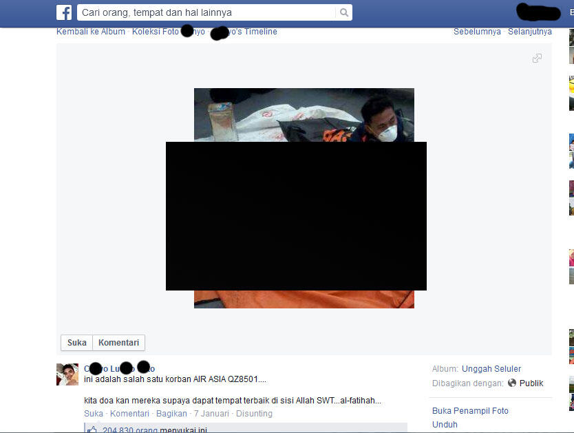 Masuk gan !!! , Beginikah cara Hanya ingin Like dan Koment di FB ? (AIRASIA-QZ8501)