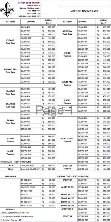 Cari Ban FDR harga Kaskuser, All type  KASKUS