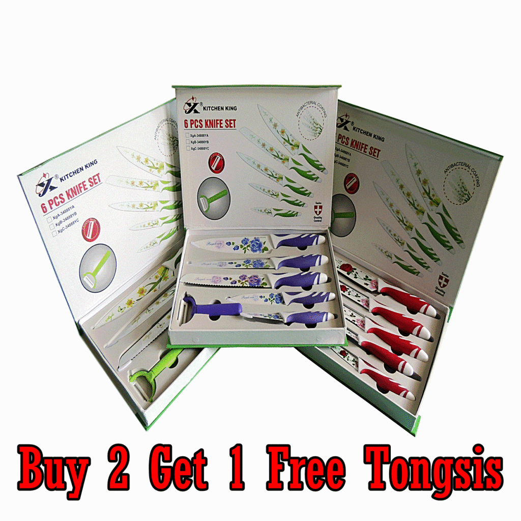 ¤═══¤۩۞۩KITCHEN KING Pisau Dapur Keramik Anti Bacteria Set 6 Pc۩۞۩¤═══¤ (BANDUNG)