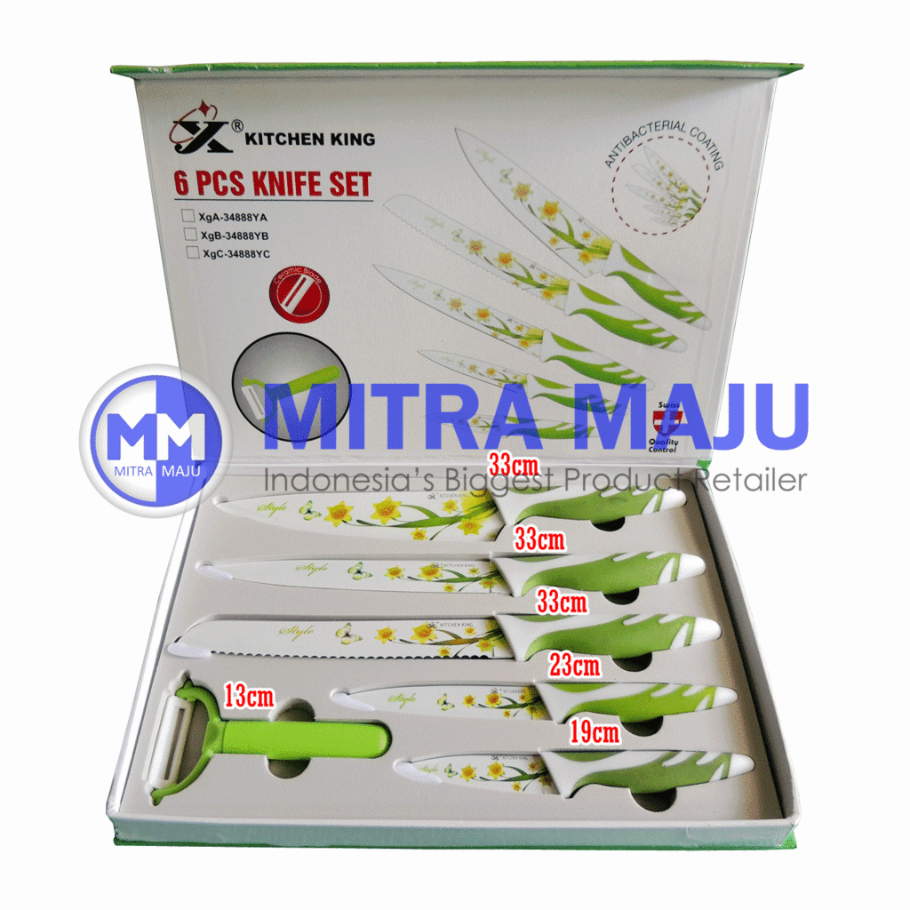 ¤═══¤۩۞۩KITCHEN KING Pisau Dapur Keramik Anti Bacteria Set 6 Pc۩۞۩¤═══¤ (BANDUNG)