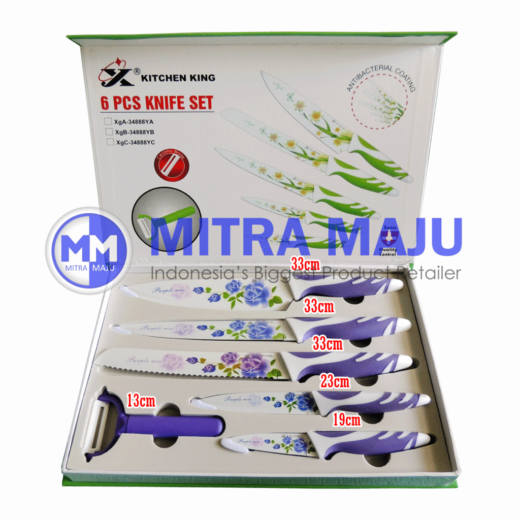 ¤═══¤۩۞۩KITCHEN KING Pisau Dapur Keramik Anti Bacteria Set 6 Pc۩۞۩¤═══¤ (BANDUNG)