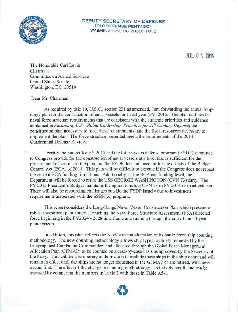 &#91;BWK&#93; Document: Navy’s 30-Year Shipbuilding Plan for Fiscal Year 2015 