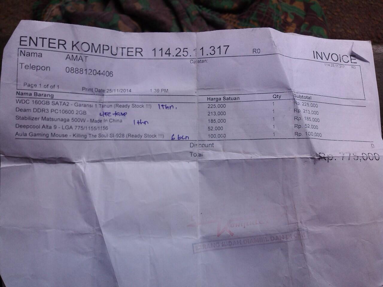 Cape beli di enterkomputer
