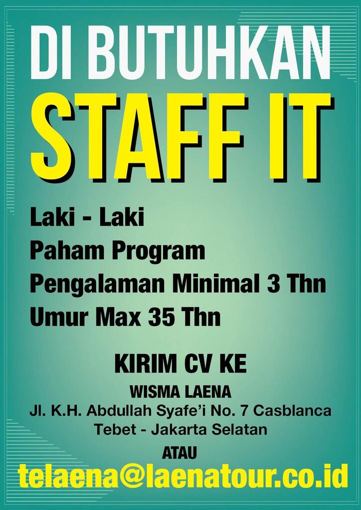 BUTUH STAFF IT