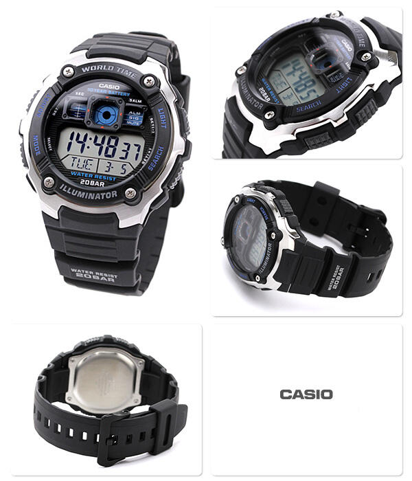Jam Tangan Mirip Instrumen Cockpit Pesawat, Casio AE-2000W Original