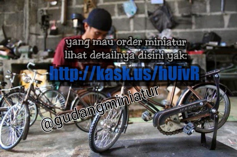 Miniatur Sepeda Onthel, Becak, Motor CB dll (Kualitas Eksport)