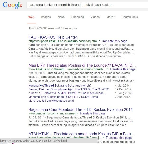 Cara-cara Kaskuser Memilih Thread Untuk dibaca