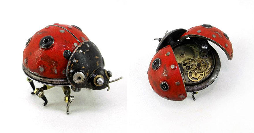 Logam dan Besi Tua Daur Ulang Bisa Jadi Hewan Steampunk Keren