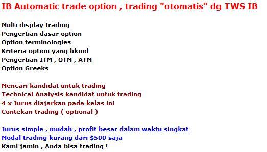 kelas khusus option jakarta &quot;Profit Generator- Trading Without Fear&quot;