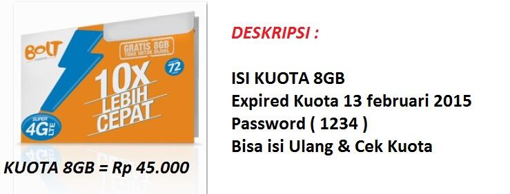★KARTU PERDANA BOLT ★8GB ★14GB★40GB★ HARGA BERSAHABAT ★★★★★
