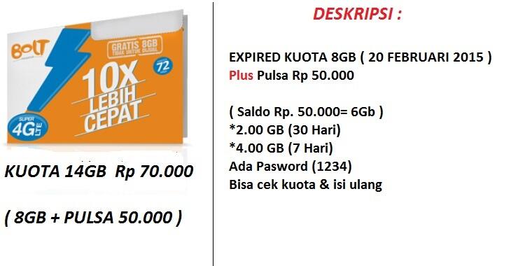 ★KARTU PERDANA BOLT ★8GB ★14GB★40GB★ HARGA BERSAHABAT ★★★★★