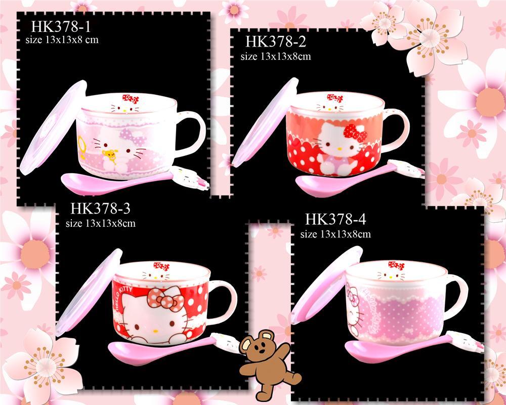 Botol, cetakan, Gelas, sendok, garpu, mangkok, piring , tempat bekal Hello Kitty